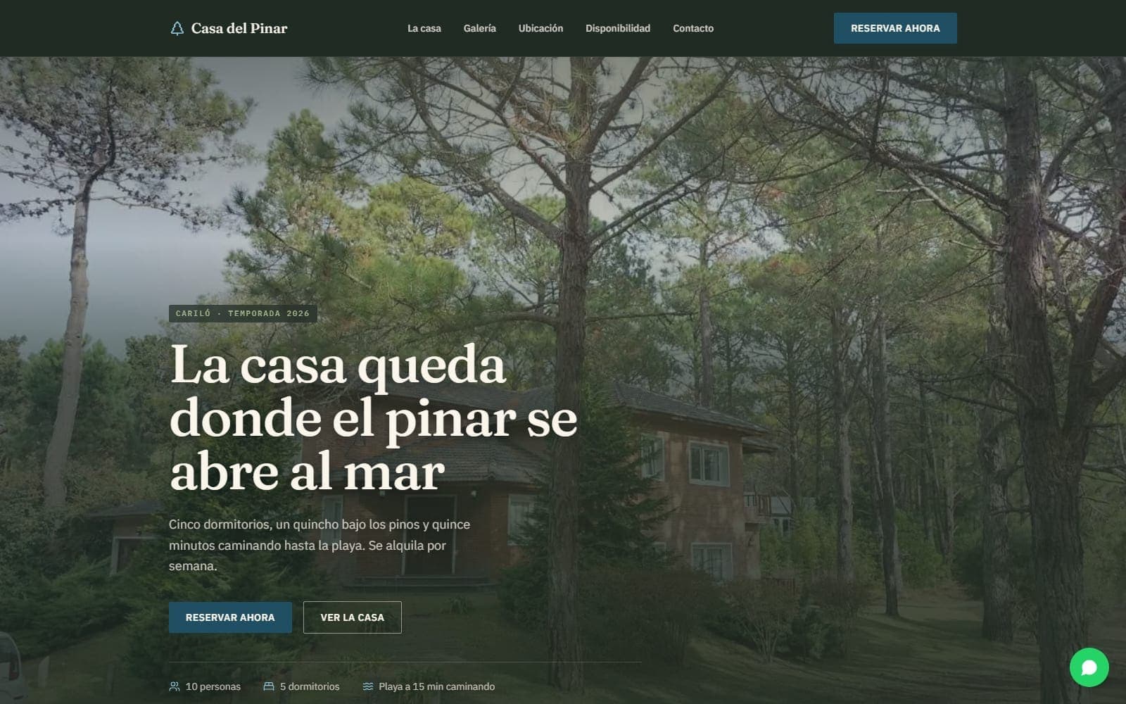 Captura de la demo de Casa vacacional