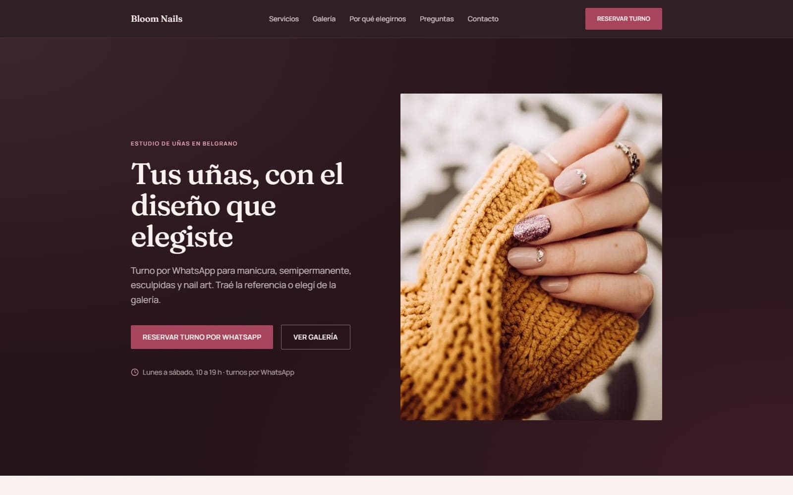 Captura de la demo de Bloom Nails